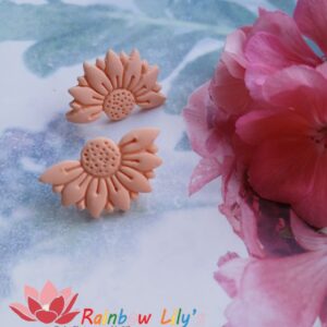 Cercei din fimo „Jumătate de margaretă"