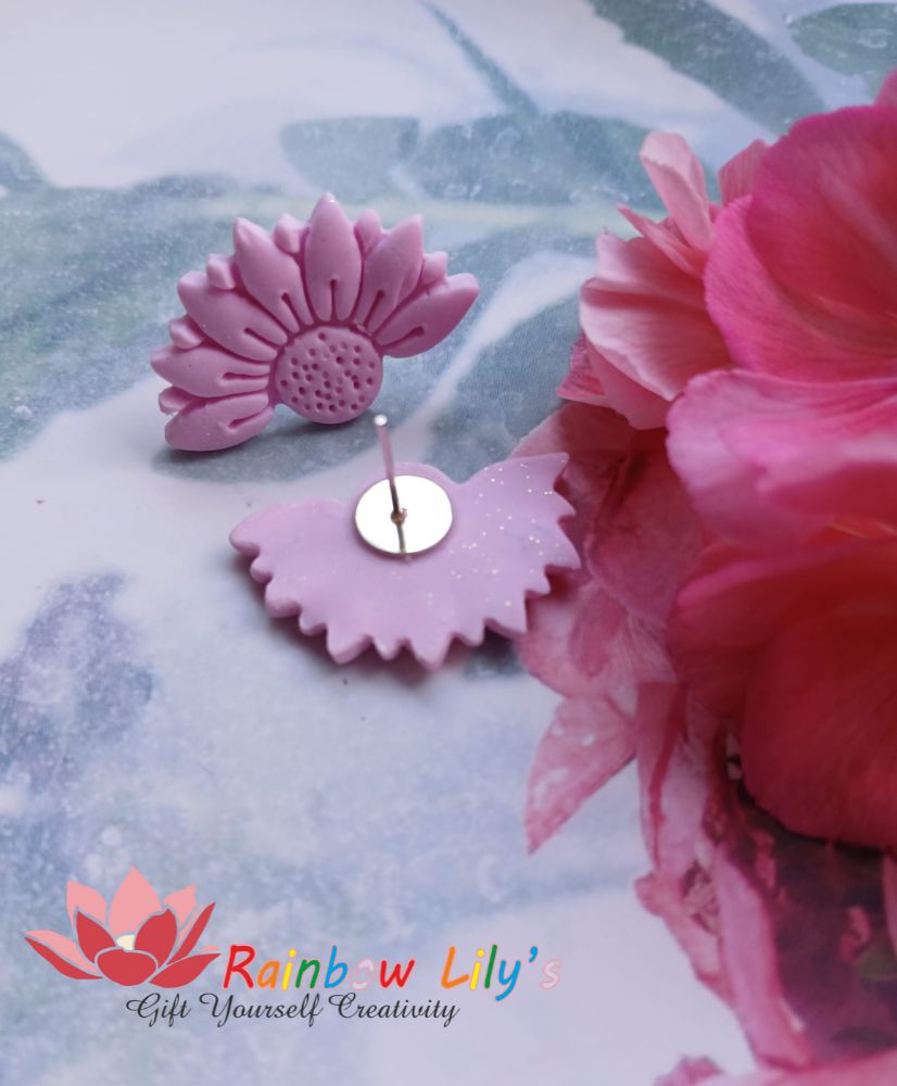 Cercei fimo „Jumătate de margaretă" - imagine 2