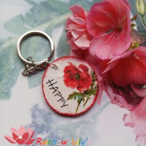 Breloc din lut „Mac Roșu”