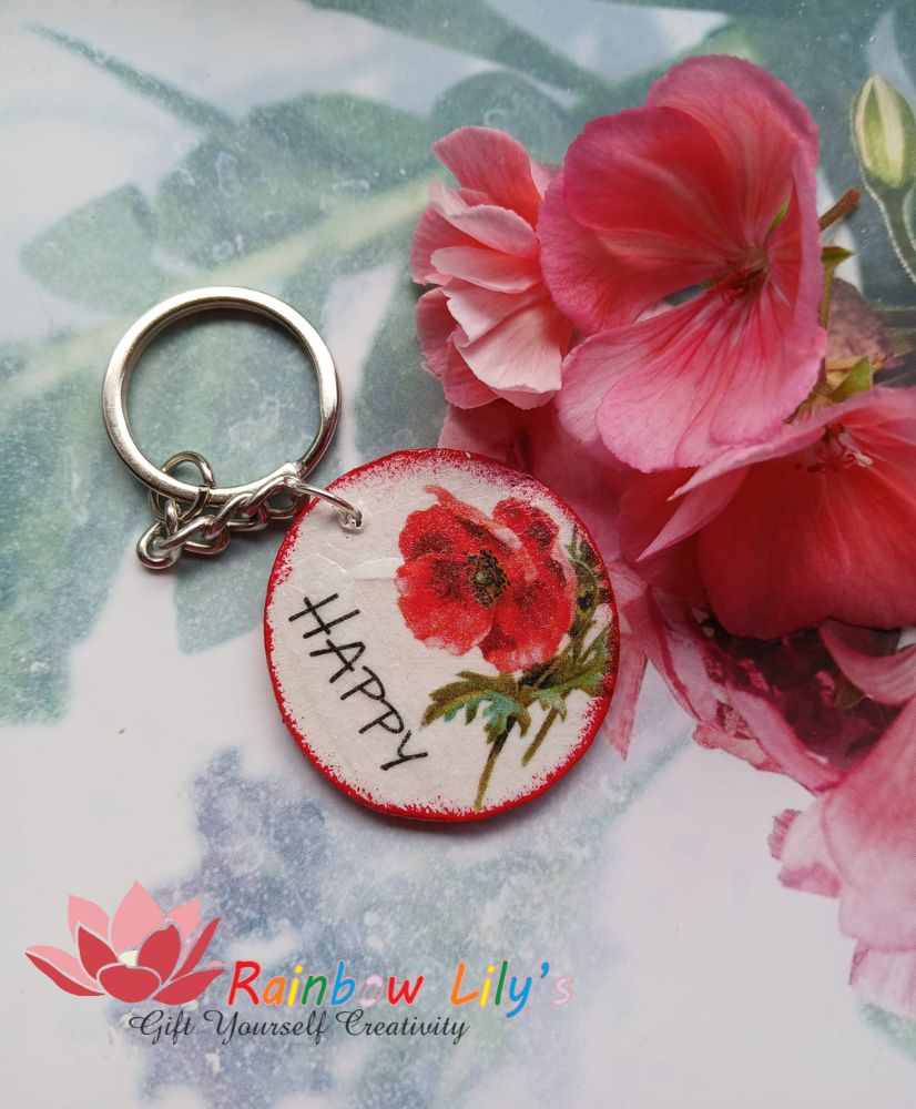 Breloc din lut „Mac Roșu”