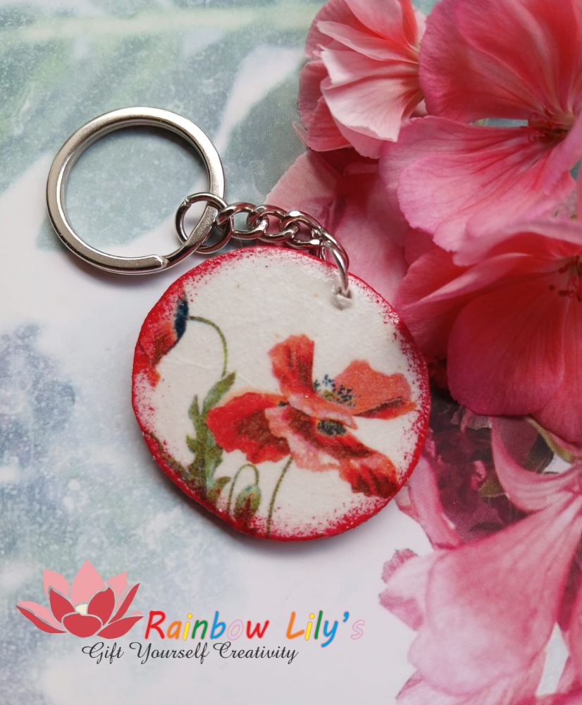 Breloc din lut „Mac Roșu” - imagine 2