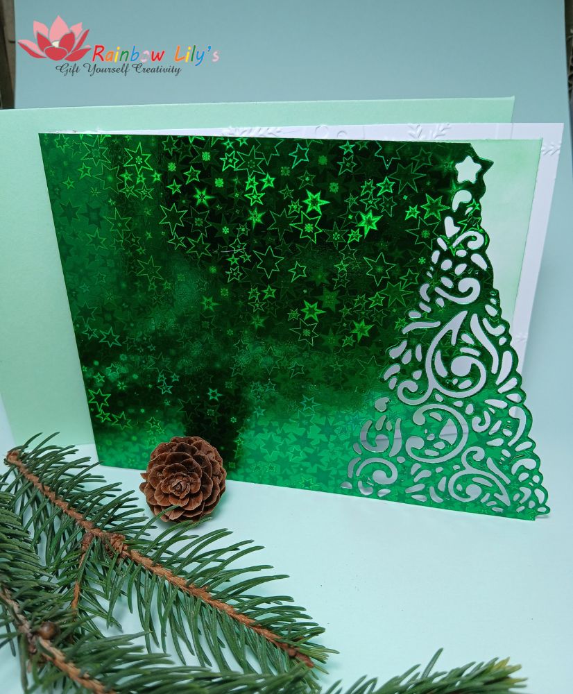 Felicitare de iarnă „Brad decupat”