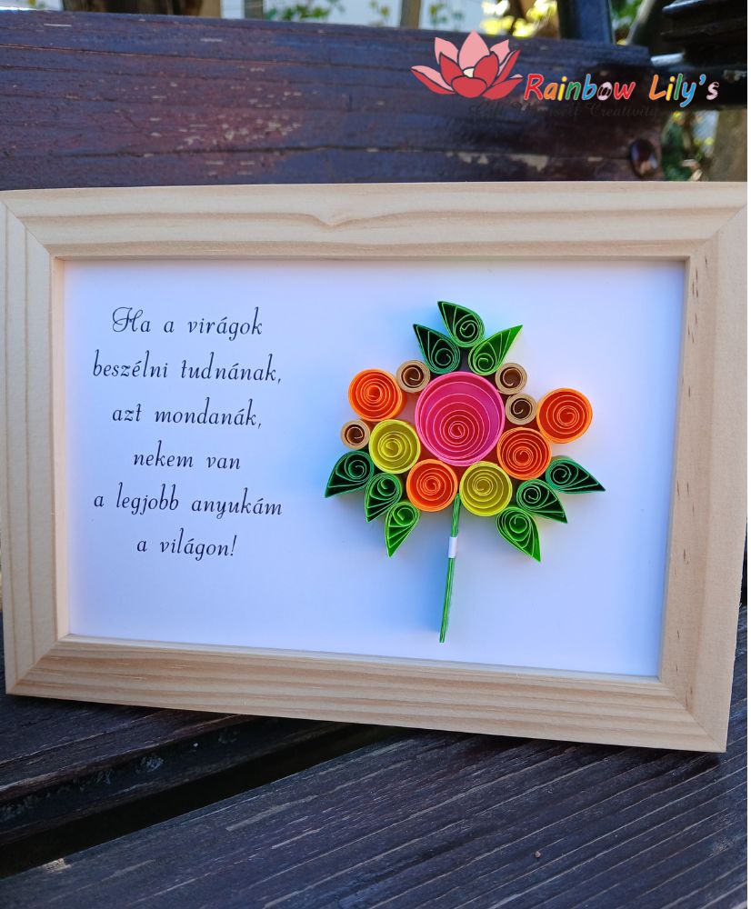 Felicitare 3D quilling buchet de flori