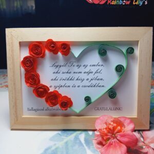 Felicitare 3D quilling inimă