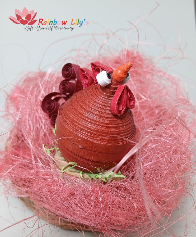 Găinușa 3D quilling - imagine 5