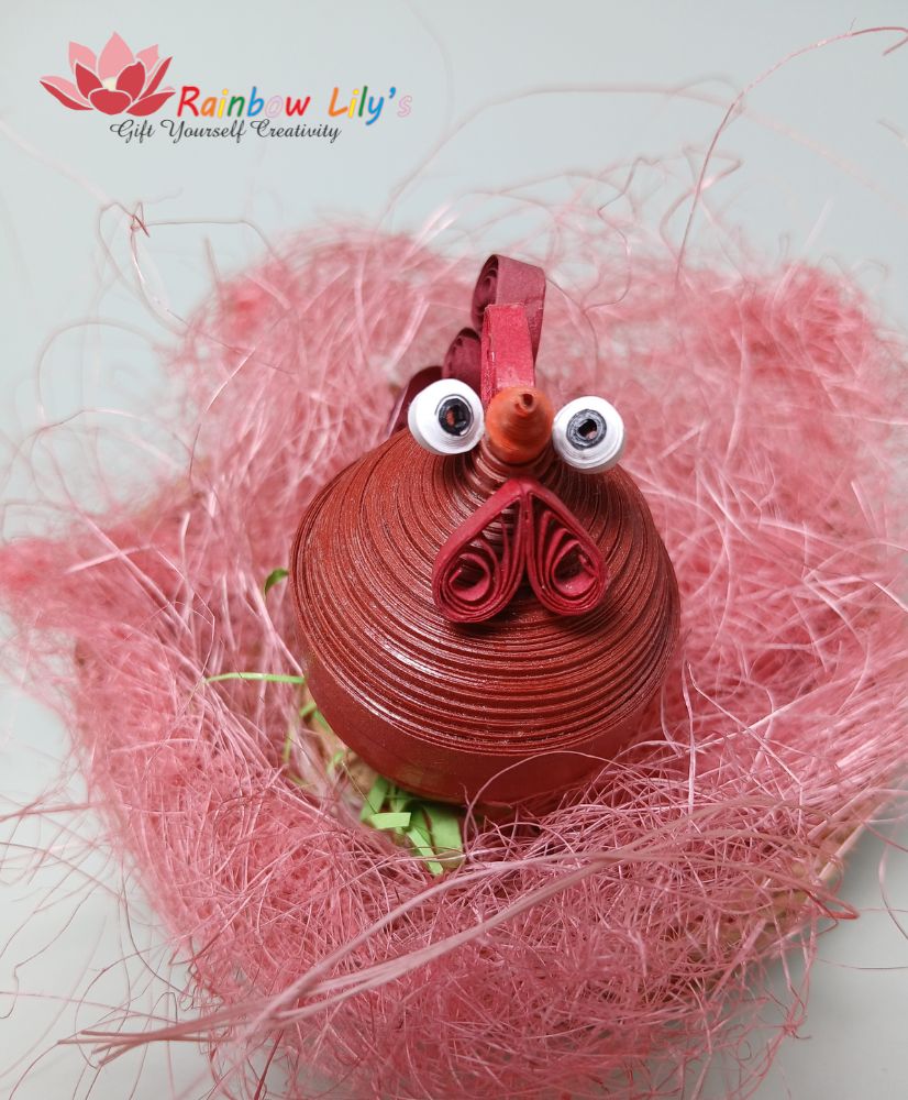 Găinușa 3D quilling - imagine 6