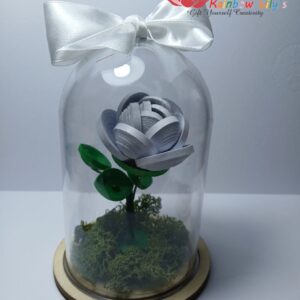 Trandafir alb 3D în cupolă